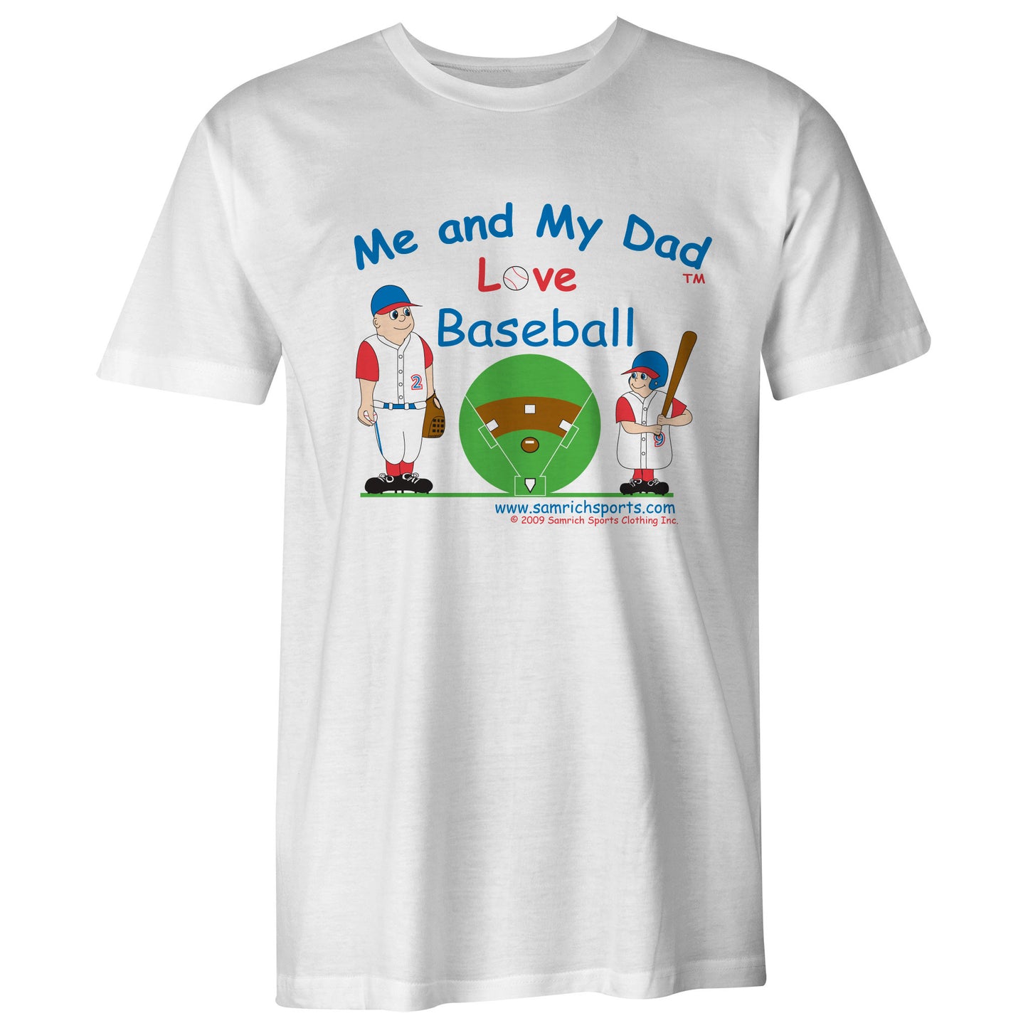 Youth Me and My Dad Love Baseball Tee (Blue/Red)