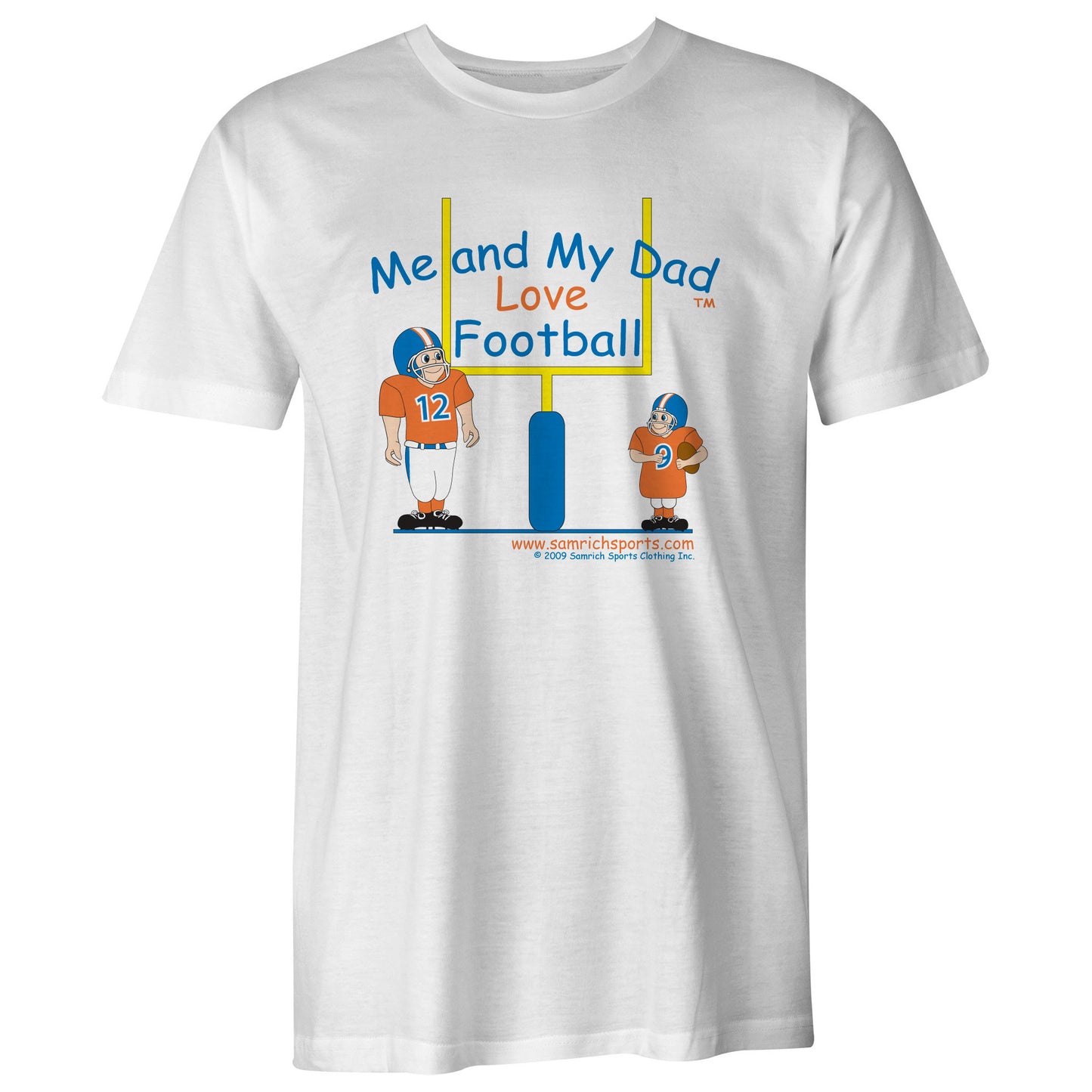 Youth Me and My Dad Love Football Tee (Blue/Orange)