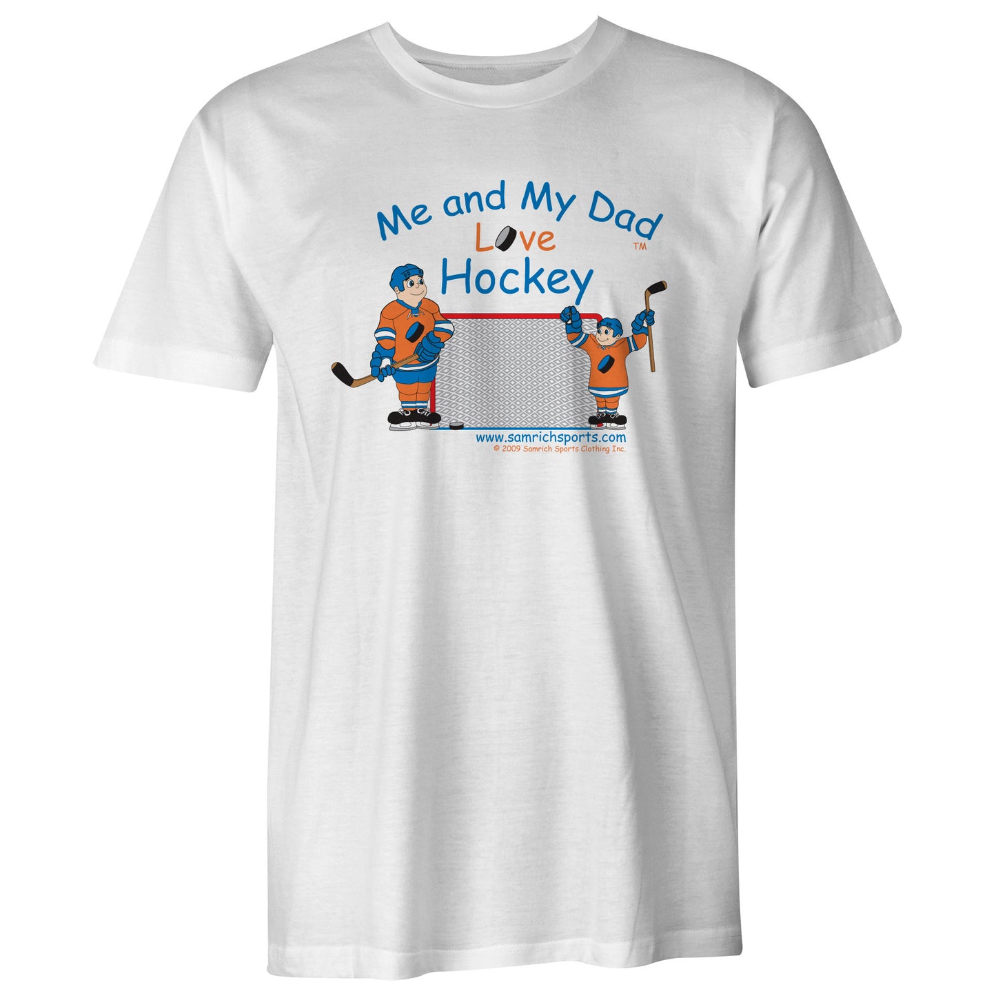 Youth Me and My Dad Love Hockey Tee (Blue/Orange)