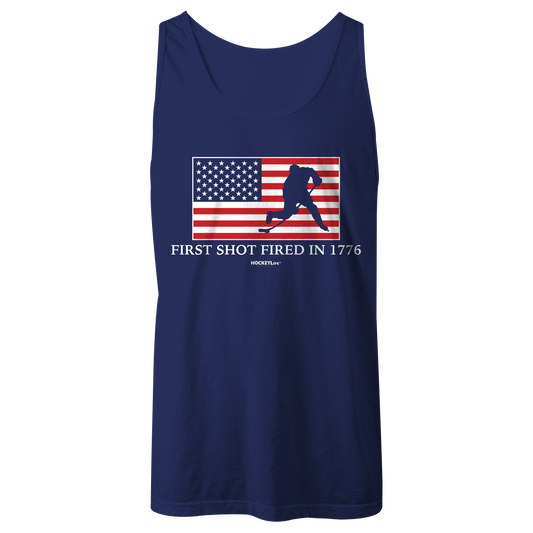 First Shot Fired in 1776 Tank Top (Navy)