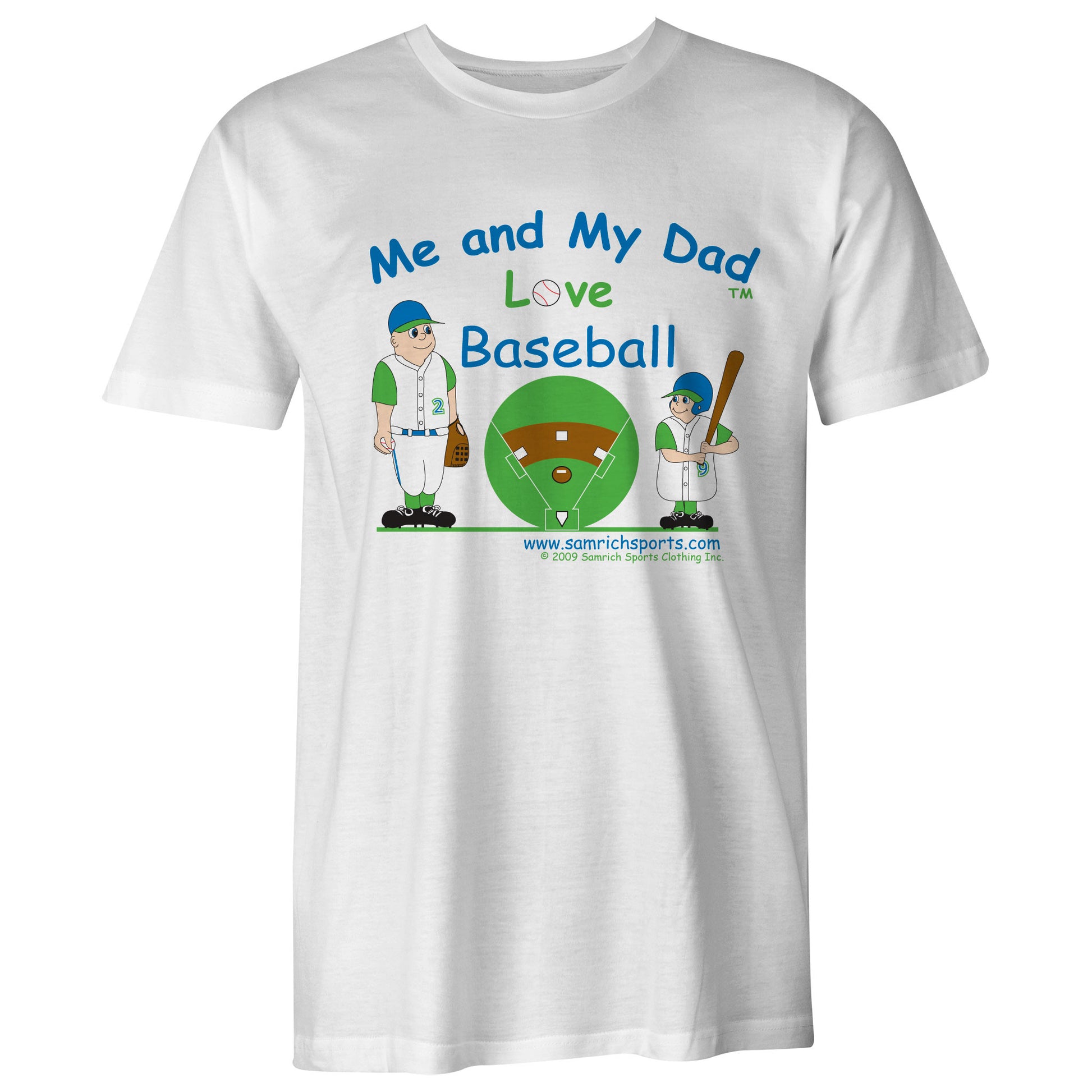 Youth Me and My Dad Love Baseball Tee (Blue/Green)