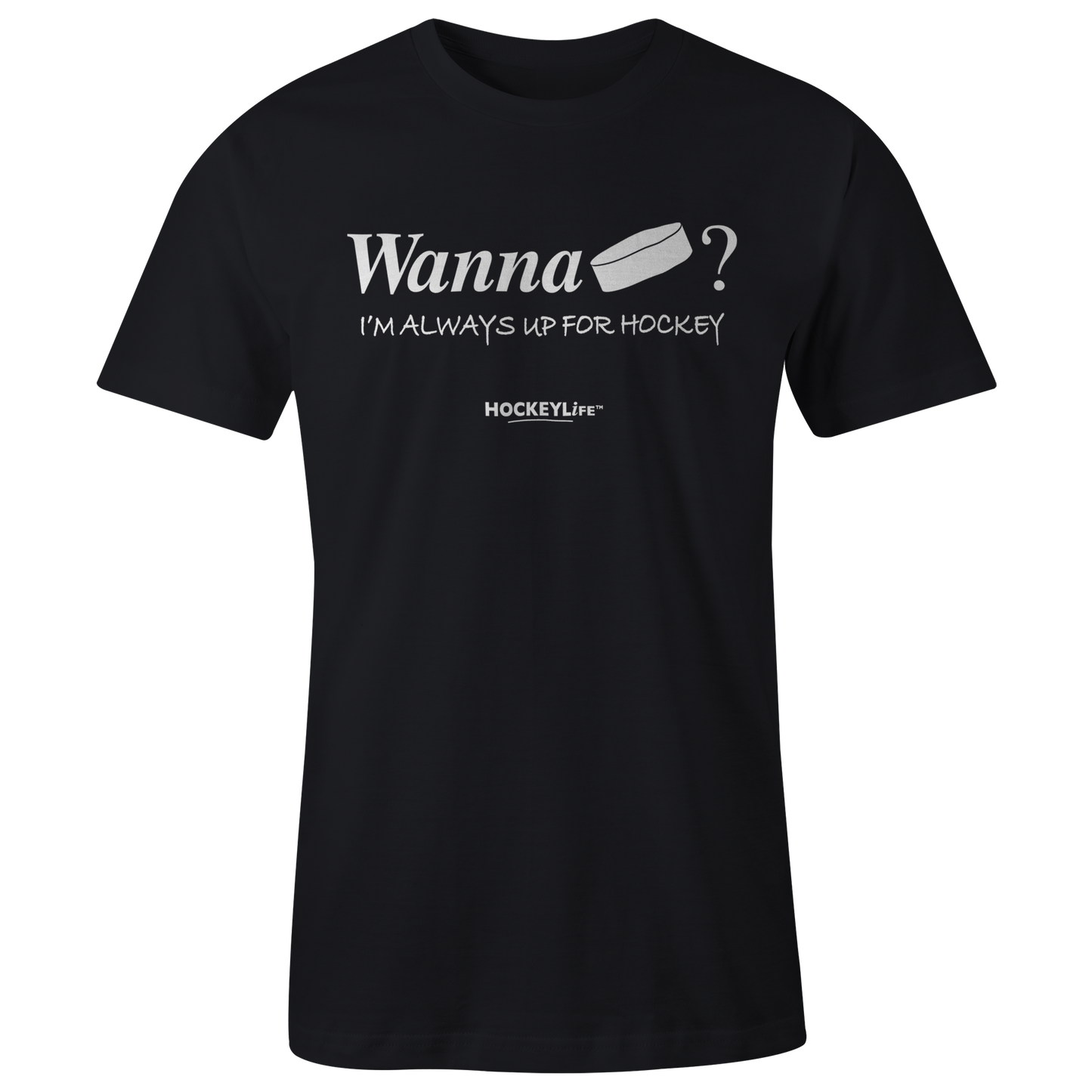 Wanna Puck? Tee Shirt (Black)