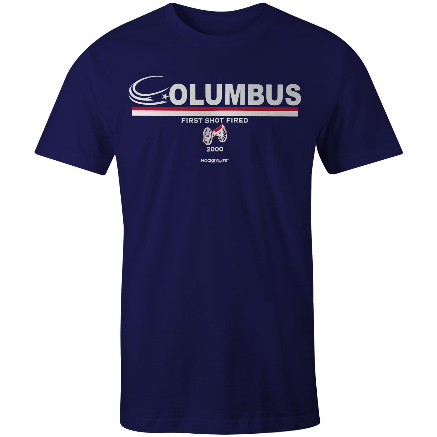 Columbus Blue Jackets Jersey Stripes Tee Shirt