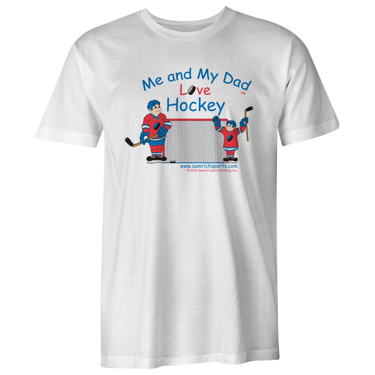 Youth Me and My Dad Love Hockey Tee (Blue/Red)