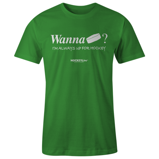 Wanna Puck? Tee Shirt (Kelly Green)