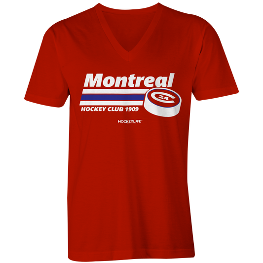 Montreal Canadiens Puck Ladies V-Neck Tee Shirt