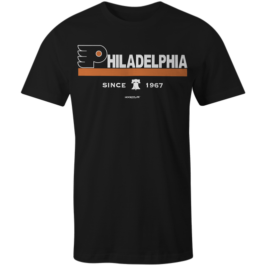 Philadelphia Flyers Jersey Stripes Tee Shirt (Black)