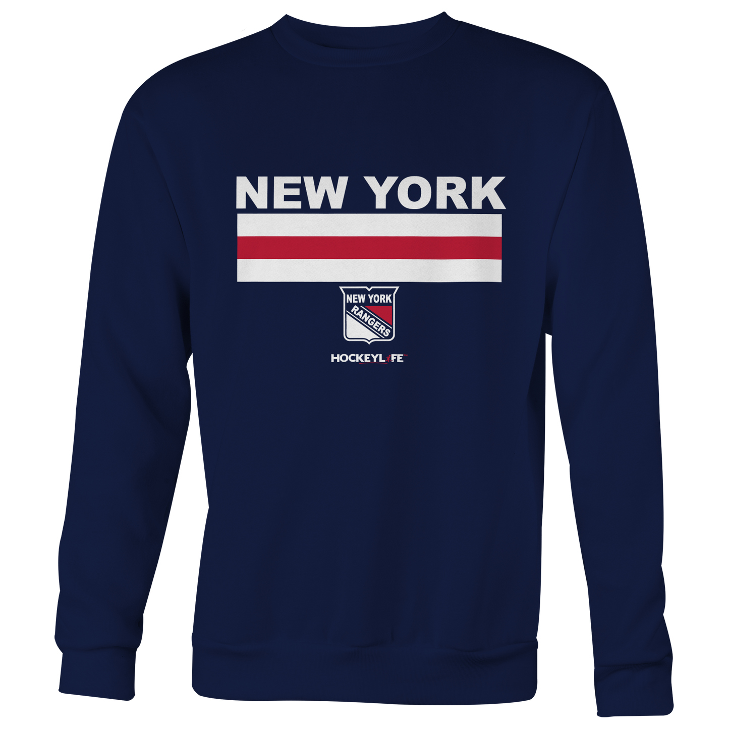 NYR Jersey Stripes Crew Neck Sweatshirt