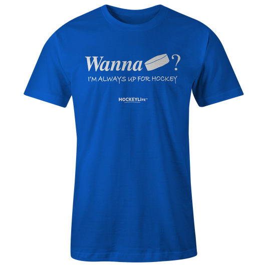 Wanna Puck? Tee Shirt (Royal Blue)