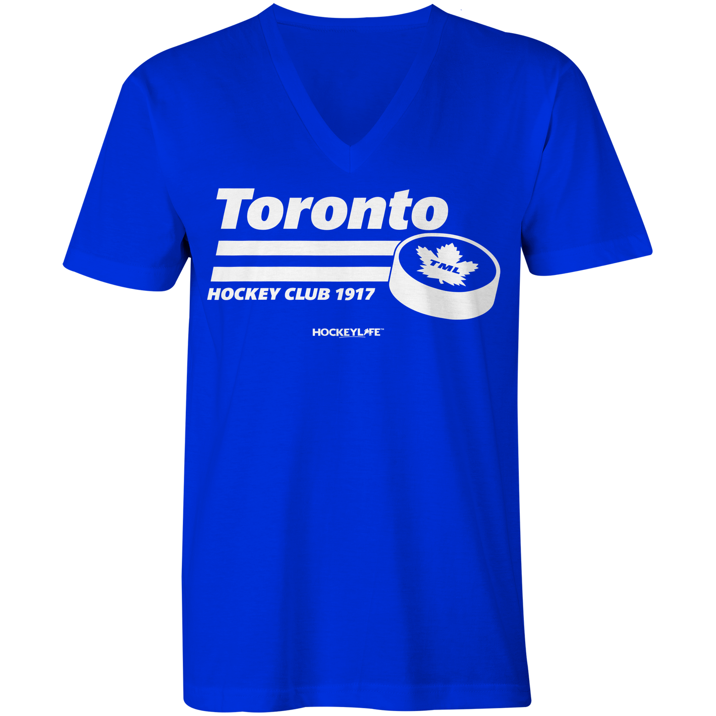 Toronto Maple Leafs Puck Ladies V-Neck Tee Shirt