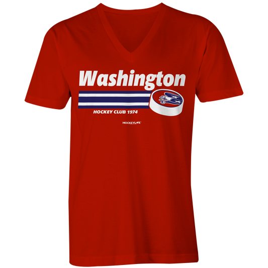 Washington Capitals Puck Ladies V-Neck Tee Shirt